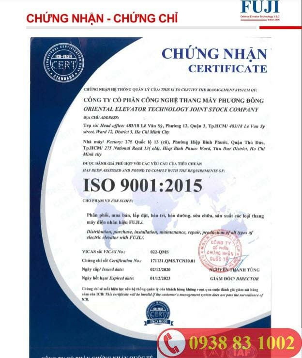 chứng nhận iso 90012015