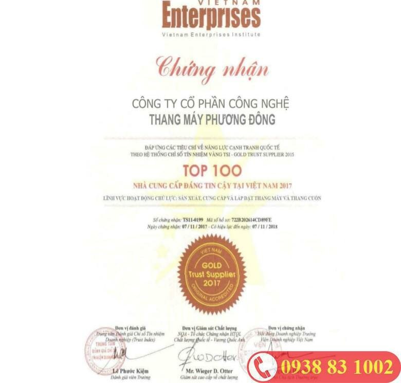 chứng nhận top 100