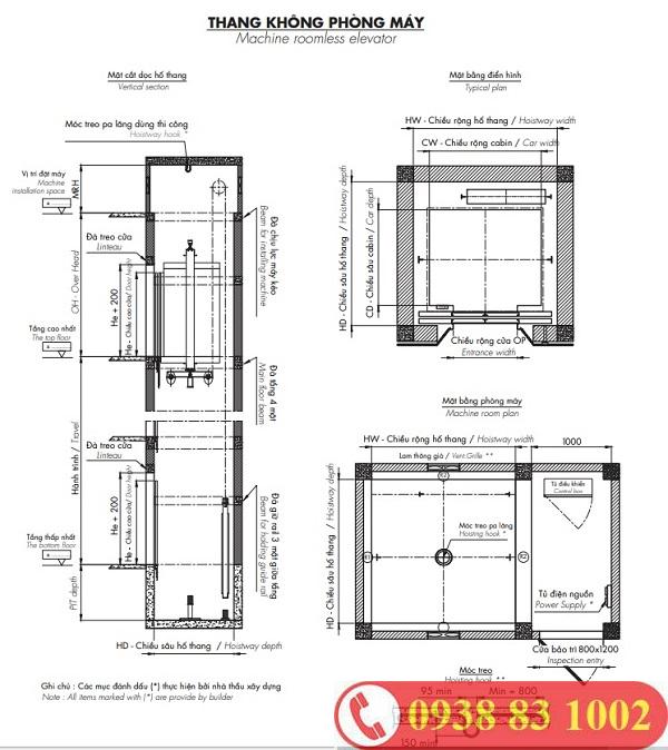 Thiết kế thang máy gia đình 5 tầng