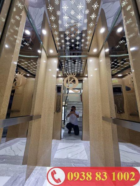 cabin thang máy laminate hoa văn